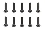 Ten black metal 3x14mm countersunk head screws with hex drive sockets arranged in two rows of five against a white background.