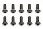 Ten black button head RC screws arranged in two rows of five against a white background.