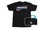 A black Team Associated t-shirt featuring a large logo on the chest and a smaller WeAreAE logo on the back.