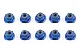 Factory Team Blue Aluminium 4mm Flanged Nyloc Nuts 10Pcs 25391