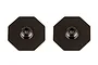 Two black aluminium Stealth X spur gear hubs for Element RC vehicles, shown from a top-down perspective against a white background.