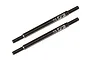Two Element RC Factory Team steel turnbuckle linkages, each 73mm long with threaded ends, isolated against a white background.