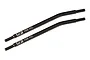 Two black steel high-clearance RC suspension linkages with threaded ends, marked 108 HC, isolated on a white background.