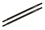 Two black steel 121mm threaded suspension linkages for RC cars, featuring FT branding.