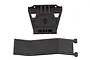 Element RC Enduro IFS skid plate components in black plastic, shown from a top-down perspective against a white background.