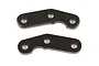 Two black metal steering plates for Element RC Enduro IFS, shown from a top-down perspective against a white background.