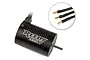 Reedy Power 540-SL4 3300kv brushless motor in black with a circular inset showing the three gold-plated bullet connectors on the wires.