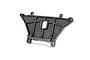 A black molded plastic rear shock tower for a Traxxas RC vehicle, featuring a reinforced structural design with multiple mounting points.
