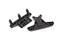 Two black plastic RC car bumper components shown from an angle on a white background.