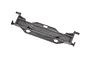 A grey plastic Traxxas battery hold down bracket for RC vehicles, shown from a top-down angle against a white background.