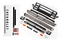 Traxxas Chevrolet C10 accessory set including bumpers, grille, decals, and light lenses on a white background.