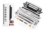 Traxxas Chevrolet C10 chrome body accessory set including bumpers, grille, light lenses, and decal sheet on a white background.
