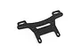 A black carbon fibre rear shock tower for a Tamiya XV-02 RC car, featuring multiple mounting holes and a woven texture.