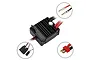 Reedy Power SC480X 80A brushed crawler ESC showing the main unit with heatsink, capacitor, and various connector types in circular insets.