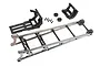 Traxxas adjustable wheelie bar kit with black chrome finish, including mounting brackets, wheels, and screws.