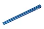 A blue Factory Team aluminium ride height gauge for RC cars, showing measurement increments from 3.0 to 7.0 on a white background.