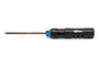 Factory Team 2.0mm hex driver with a black handle and blue collar against a white background.