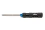 Factory Team 2.0mm ball hex driver with a black handle and blue collar against a white background.