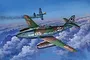 Box art illustration of a German Me 262 jet fighter flying above clouds with a smoking Allied P-51 Mustang in the background.