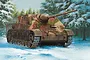Box art illustration of a German Panzer IV/70 (A) tank destroyer in a snowy forest setting, featuring camouflage paint and side-mounted wire mesh screens.
