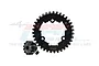 GPM Racing 12T pinion gear and 35T spur gear set for Traxxas X-Maxx, featuring black steel construction with laser-etched markings.