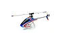 Blade mCPX BL2 RC helicopter in white, red, and blue livery against a white background.