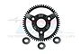 A GPM Racing 56T 0.8Mod carbon steel spur gear with three mounting washers on a white background.