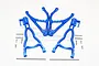GPM Blue Aluminium Front & Rear Lower Suspension Arms 4Pcs w/ Hardware ER5657-B