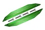 Two green anodized aluminium nerf bars for an RC car, shown with four matching mounting screws on a white background.