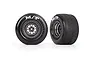 Traxxas 2.2/3.0" Mickey Thompson ET Rear Tyres on Weld Satin Black Chrome Rims - Glued Wheels 2Pcs 9475A