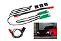Traxxas 1/10 scale front LED light kit including circuit boards, wiring, zip ties, and adhesive mounts, with an inset photo of a red RC truck with lights on.