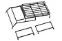 Traxxas ExoCage and roof basket set for RC vehicles, featuring a black plastic roll cage assembly and two separate side frame components.