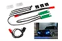 Traxxas 9496X LED light kit components including circuit boards, wiring, zip ties, and a photo of a truck with blue headlights.