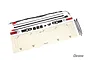Traxxas LED tail light set with chrome trim, including wiring, mounting brackets, screws, zip ties, and a paper drilling template on a white background.