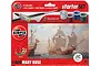 Airfix 1/400 scale Mary Rose ship model starter set packaging featuring a painting of the ship and included accessories.