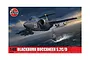 Airfix 1/48 scale Blackburn Buccaneer S.2C/D model kit box art featuring an illustration of the aircraft flying over an aircraft carrier.
