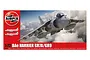 Airfix 1/72 scale BAe Harrier GR7a/GR9 plastic model kit box art showing a Harrier jet flying through clouds.