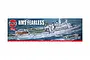 Airfix 1/600 scale HMS Fearless plastic model kit box art showing the ship at sea with helicopters on deck.