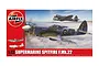 Airfix 1/72 scale Supermarine Spitfire F.Mk.22 plastic model kit box art showing two Spitfires flying over clouds.