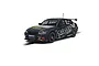 Scalextric 1/32 scale BMW 330i NGTC slot car in black and gold livery with Car Gods branding on a white background.