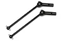 Two black metal universal joint drive shafts for an RC buggy, shown against a plain white background.