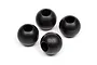 Four black metal suspension pivot balls for HPI Trophy RC vehicles arranged on a white background.