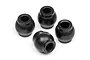 Four black metal suspension fixing balls for HPI RC vehicles arranged on a white background.