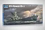 Trumpeter 1/700 scale USS Hawaii CB-3 cruiser plastic model kit box art showing the ship at sea.