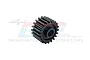 A black carbon steel 20-tooth transmission input gear for RC vehicles, shown against a white background with a GPM Racing watermark.