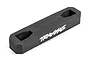 A black foam Traxxas display stand for 1/18 scale RC vehicles, featuring two cutouts and the Traxxas logo printed in white.