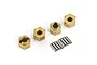Traxxas 1/18 Bronco & Defender Brass 7mm Wheel Hexes w/ Axle Pins 4Pcs 9750X