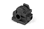 A black plastic differential case for an HPI Bullet RC vehicle, shown from a high-angle studio perspective.