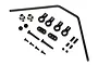 HPI Racing 3mm front sway bar kit including metal sway bar, plastic ball ends, mounting screws, and grub screws on a white background.