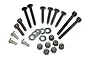 A set of various black metal screws, silver washers, and black nylon lock nuts for HPI Trophy Truggy.